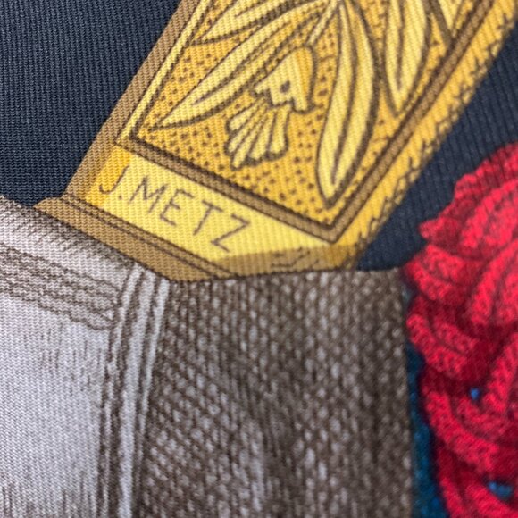 Hermes Black / Red / Blue / Gold Grand Uniforme Square Silk Twill Scarf - Picture 9 of 9